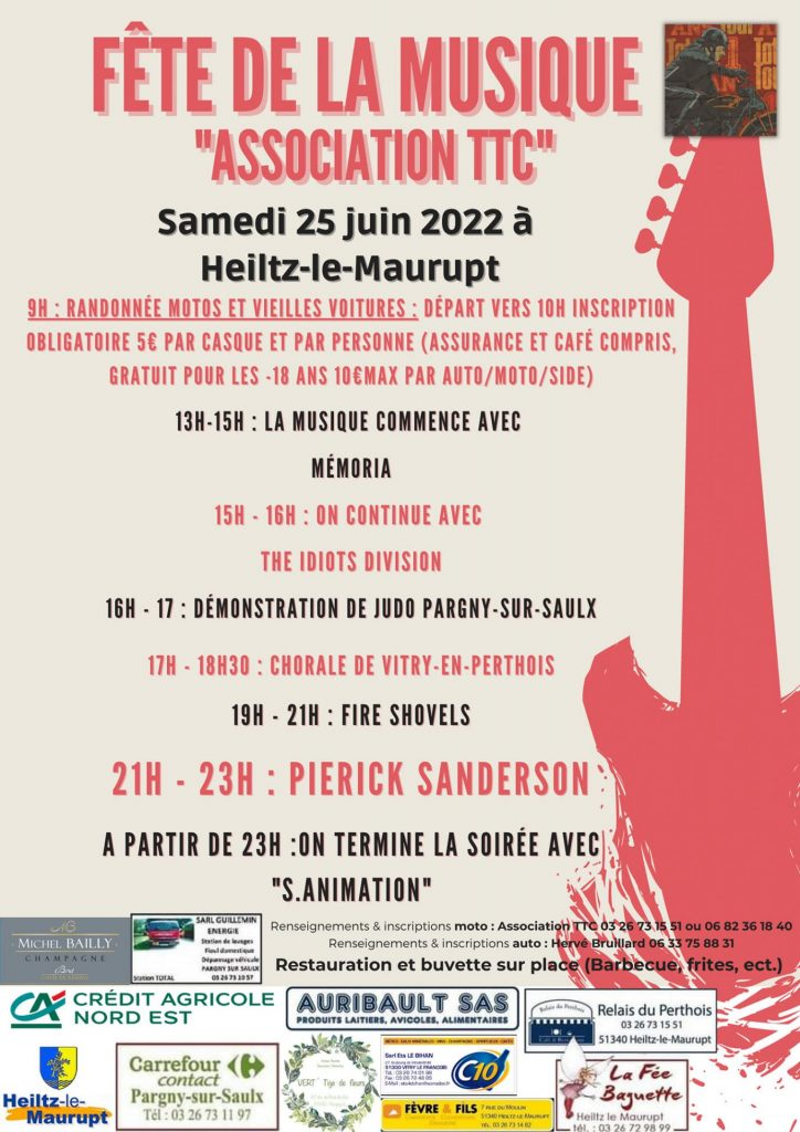 Fête de la musique Heiltz le Maurupt Samedi 25 juin 2022
