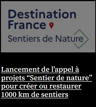Lancement de l’appel à projets « Sentier de nature » pour créer ou restaurer 1000 km de sentiers