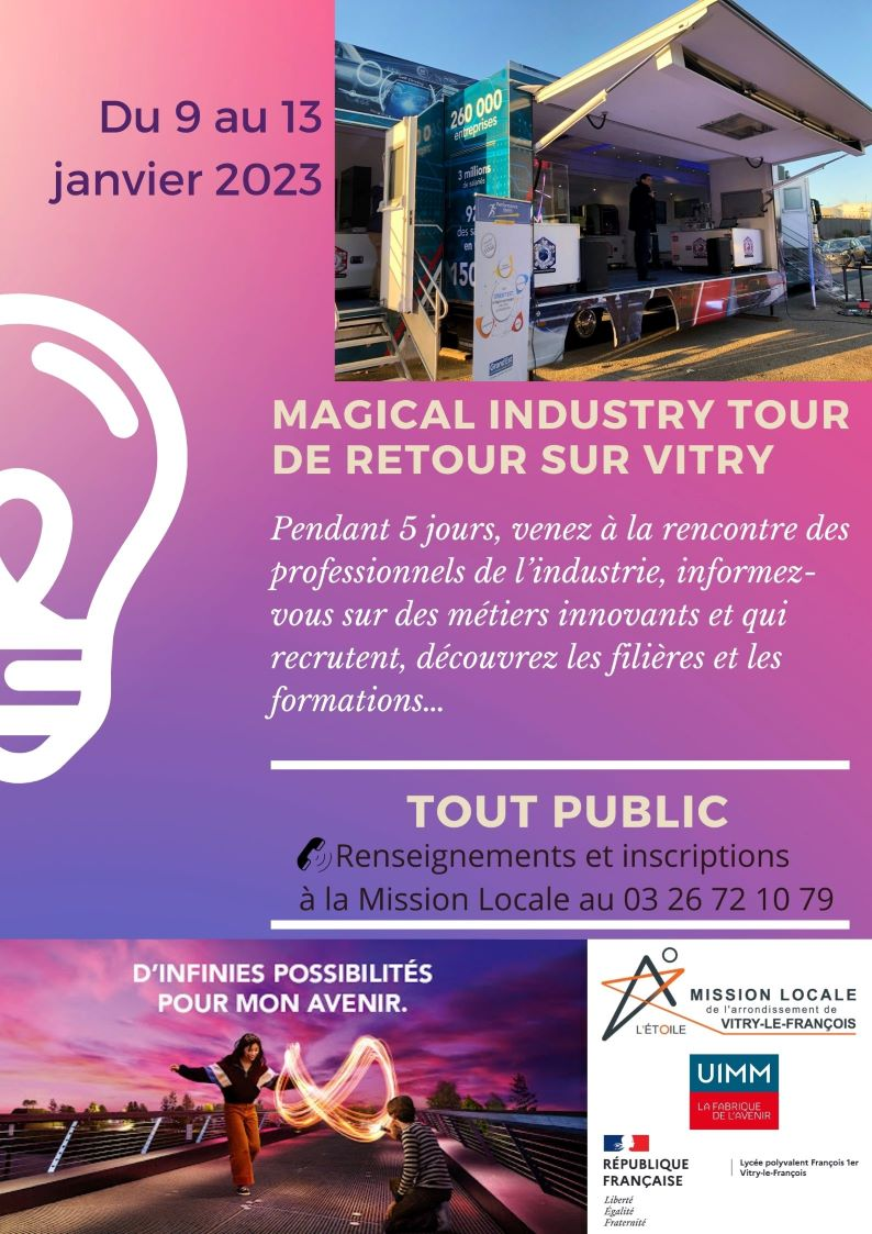 Le Magical industry tour à Vitry-le-François – du 9 au 13 janvier