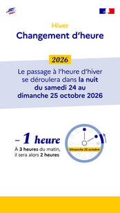 Passage à l’heure d’hiver ce 25 octobre 2026